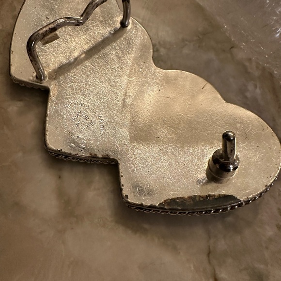 Vtg Montana Silversmiths Sterling silver plate Triple Heart 2Tone Belt Buckle - Picture 4 of 9